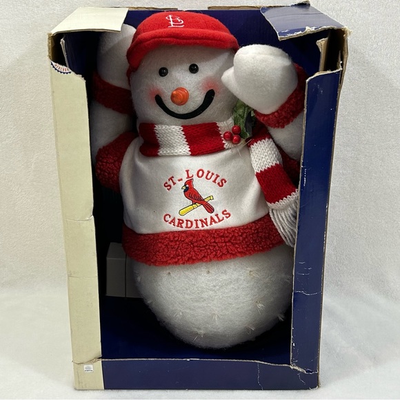 St. Louis Cardinals Fiber Optic Color Changing Light Up SC Christmas Snowman 15”